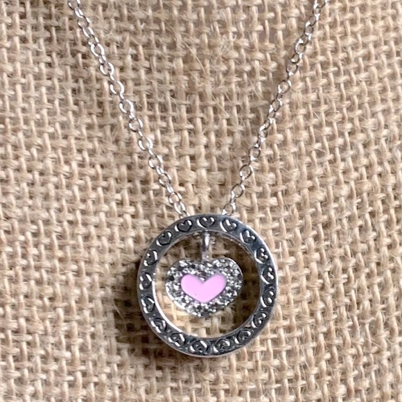 👯‍♀️ “Best Friends” Pink Heart 🩷 Necklace & Removable Ring Set by Cookie Lee - Picture 2 of 11